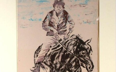 Joyce Treiman, Lithograph, Self-Portrait on Horse