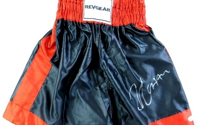 Julio Cesar Chavez Signed Autographed Boxing Trunks Black Red BAS