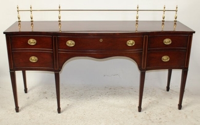 Kindel mahogany sideboard with brass gallery