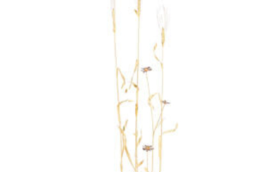 LIN SPROULE: a unique 18 carat vari-coloured gold wheat and flower sculpture