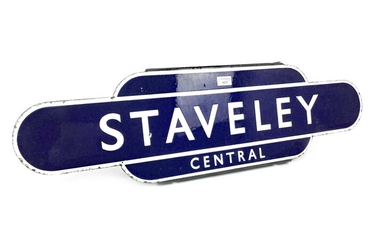 L.N.E.R. (Eastern Region) RAILWAYS ENAMEL TOTEM - STAVELEY CENTRAL