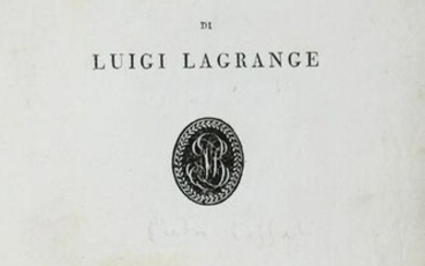 Lagrange. COSSALI. Elogio di Luigi Lagrange.