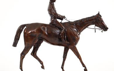 Large Bronze Jockey on a Horse after Isidore Bonheur