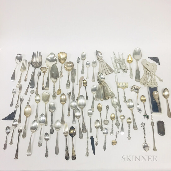 Large Group of Mainly Sterling Silver Flatware