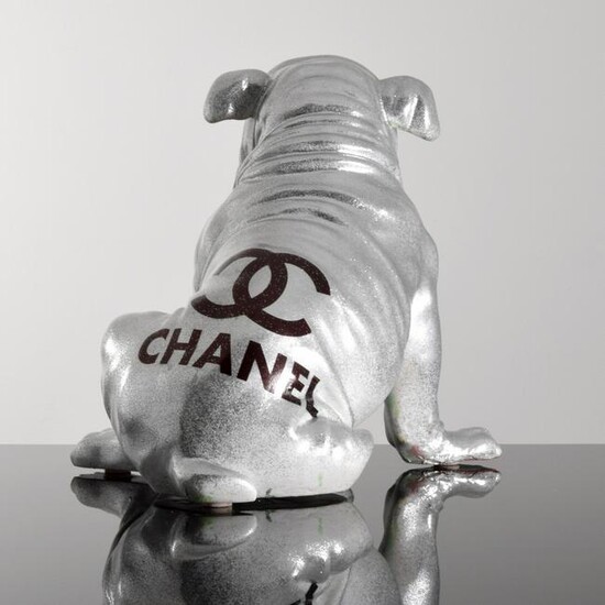 Large Jeff Diamond Chanel Couture Bulldog Sculpture
