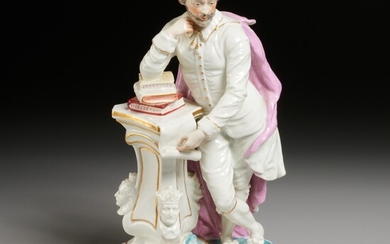 Large antique Chelsea porcelain Shakespeare figure