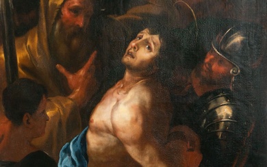 L'arrestation de saint Sébastien, XVIIe siècle École romaine, cercle d'Annibale Carracci Huile sur toile. Dimensions...