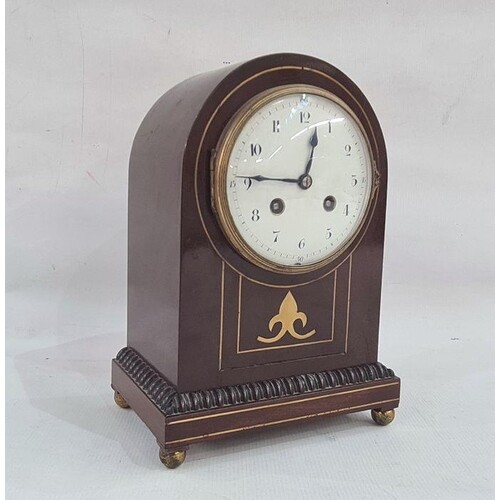 Late 19th/early 20th century mahogany and brass inlaid mante...