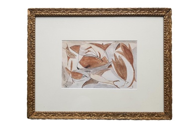 Léopold SURVAGE (1879-1968) Oiseaux Aquarelle et crayon. Monogrammé en bas à droite et cachet d'atelier...