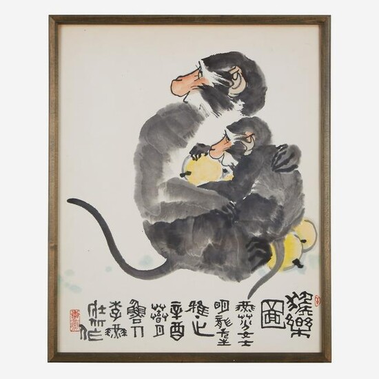 Li Yan (Chinese b.1943-) 李燕 Monkey and