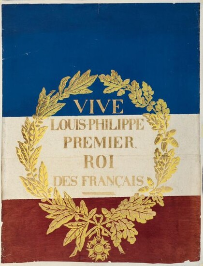 Long live Louis-Philippe First King of the French, rare wallpaper poster, Dufour-Leroy manufacture, circa 1830