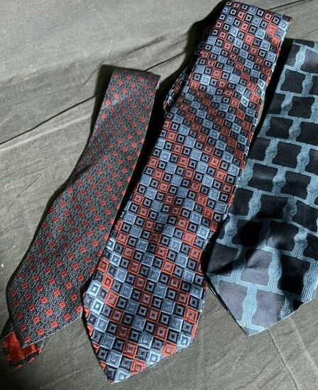 Lot 3 Assorted Patterned Silk Neck Ties