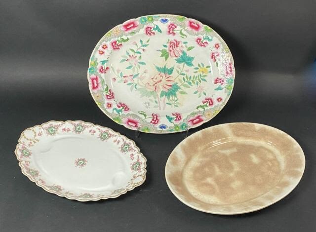 Lot of 3 19th Century Porcelain Platters