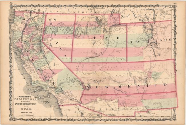 "[Lot of 3] Johnson's California Territories of New Mexico and Utah [and] Johnson's California, Also Utah, Nevada, Colorado, New Mexico, and Arizona [and] Johnson's California, Also Utah, Nevada, Colorado, New Mexico, and Arizona"