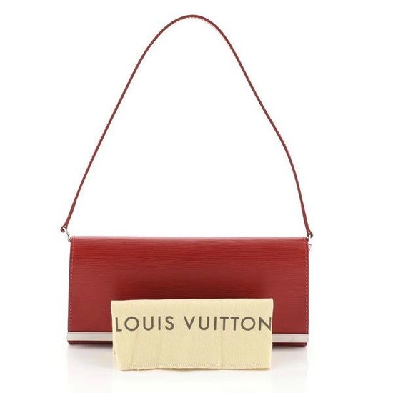 Louis Vuitton Sevigne Red Epi Leather Clutch with Strap