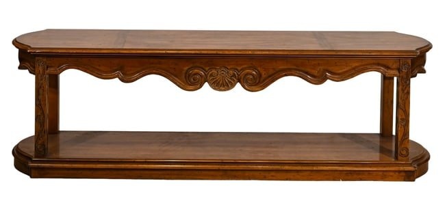 Louis XV Style Carved Mahogany Console Table