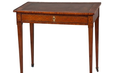 Louis XVI Style Inlaid Fruitwood and Kingwood Marquetry Writing Table