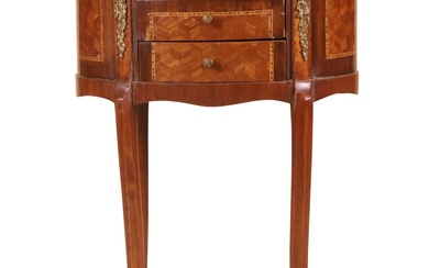Louis XVI Style Parquetry Inlaid Three Drawer Stand
