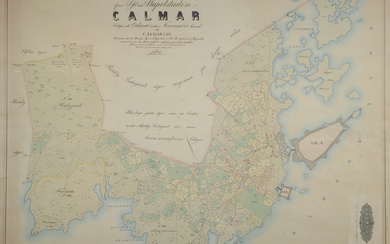 MAP of Kalmar, later offset printing, 20th century.