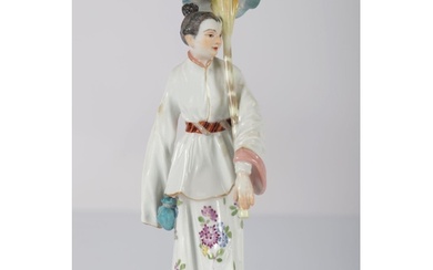 MEISSEN FIGURE OF A MAIDEN WITH PARASOL
