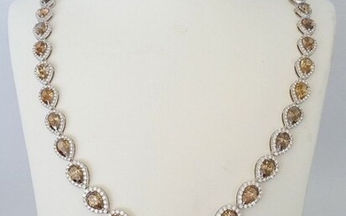 Magnificent IGI Certificate 47.40ct Fancy Colors Diamonds - 18 kt. White gold - Necklace - ***NO RESERVE PRICE***