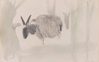 Mary Newcomb, British, 1922 - 2008 - Bagot Goat, 1995; gouache and pencil on paper, signed with initials lower right 'MN', 14.8 x 22.8 cm (ARR) Provenance: with Crane Kalman, London (according to the label attached to the reverse of the frame);...