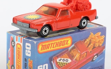 Matchbox Lesney Superfast MB-60 Holden Pick-Up with hard to find SUN label and rare RED INTERIOR