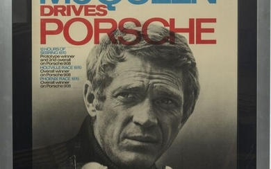 Mc Queen drives Porsche Rare affiche Edition... - Lot 73 - Boisgirard - Antonini