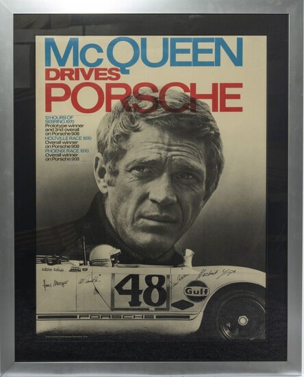 Mc Queen drives Porsche Rare affiche Edition... - Lot 73 - Boisgirard - Antonini