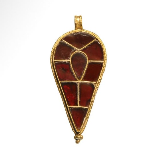 Merovingian/Saxon Gold and Garnet CloisonnŽ Pendant, c.