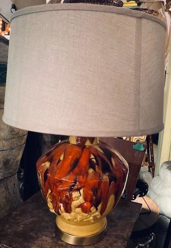 Mid Century Glazed 3 Dimensional Table Lamp