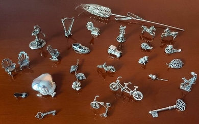 Miniatures in Silver, Miniature Collection (26) - .800 silver - Italy - 1940-1950