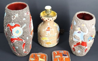 Miramare Santi Glazed pottery Grouping .