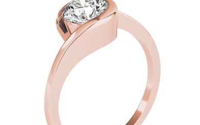 Natural 1 CTW Diamond Engagement Ring 14K Rose Gold