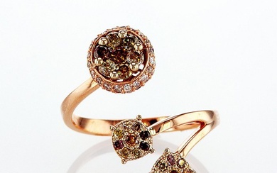 Natural fancy color - 14 kt. Pink gold, White gold - Ring - 0.77 ct Diamond - No reserve price