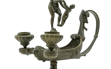 Neoclassical Bronze Candle Holder