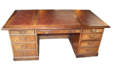 Nice executive leather top walnut office desk