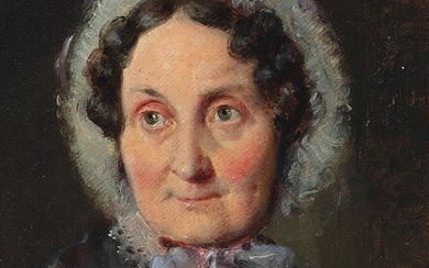 NOT SOLD. Nicolai Habbe: Portrait of Maria Elisabeth de Habbe b. Tegner. Unsigned. Oil on canvas laid on panel. 21.5 x 17.5 cm. – Bruun Rasmussen Auctioneers of Fine Art