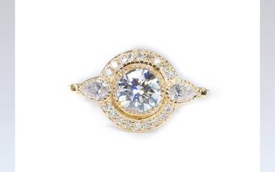 No Reserve Price---0.95 carat - 18 kt. Yellow gold - Ring - 0.70 ct Diamond - Diamonds