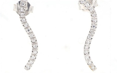 No Reserve Price - 18 kt. White gold - Earrings - 0.44 ct