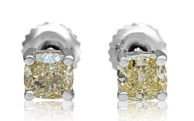 No Reserve Price - Earrings White gold Diamond (Natural)