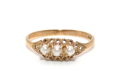 No Reserve Price - Ring - 9 kt. Yellow gold Pearl