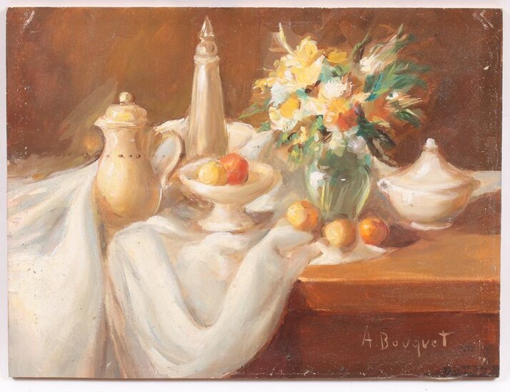 Oil on Board, 20th Century, Signed A. Bouquet
