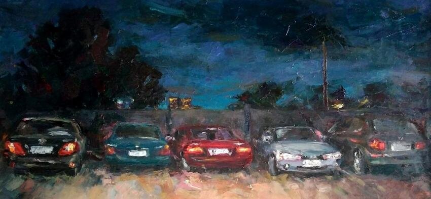 Oil painting Parking Alexander Nikolaevich