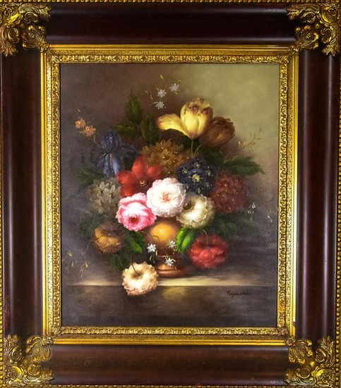 Old Master Style Floral Still Life Oil Painting