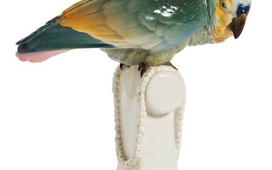 PARROT ON A BASE WITH A GARLAND