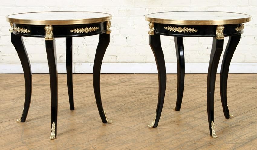 PR EMPIRE STYLE BRONZE MOUNTED MARBLE TOP TABLES