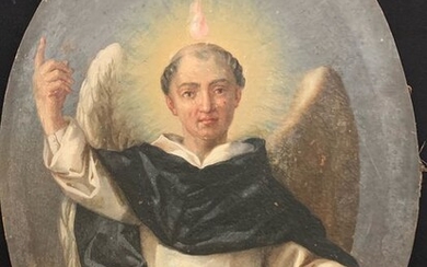 Painting, Saint, Portrait of San Vincenzo Ferreri - oil on canvas - Early 18th century