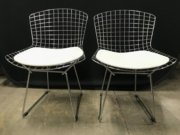 Pair KNOLL BERTOIA Metal Side Chairs