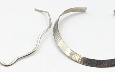 Pair Of Sterling Silver Collar Necklaces